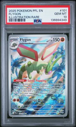 2025 POKEMON PFL EN-PHANTASMAL FLAMES ILLUSTRATION RARE #101 FLYGON PSA 10 - Image 1