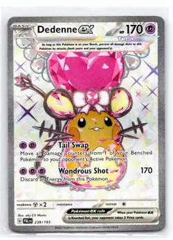 Pokemon NM Holo Dedenne ex - 239/193 Ultra Rare SV02: Paldea Evolved - Image 1