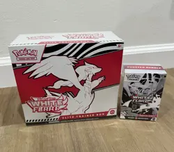 POKEMON TCG SCARLET & VIOLET WHITE FLARE ETB + BOOSTER BUNDLE NEW SEALED - Image 1
