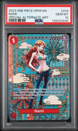 2023 ONE PIECE OP05-AWAKENING OF THE NEW ERA SPECIAL ALTERNATE ART NAMI PSA 10 - Image 1