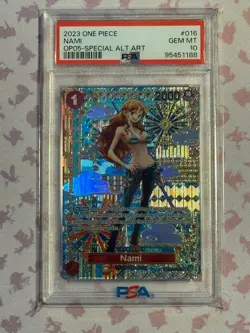 2023 ONE PIECE OP05-AWAKENING OF THE NEW ERA SPECIAL ALTERNATE ART NAMI PSA 10 - Image 1
