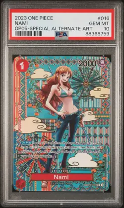 2023 ONE PIECE OP05-AWAKENING OF THE NEW ERA SPECIAL ALTERNATE ART NAMI PSA 10 - Image 1