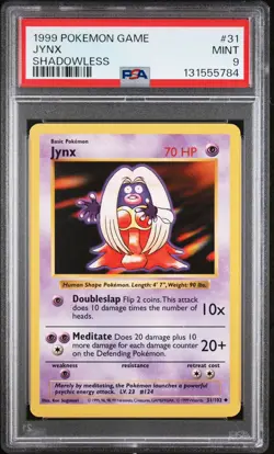 1999 PSA 9 Jynx #31 Shadowless Uncommon WOTC Pokemon Game Base Set Shadowless - Image 1