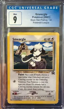 Smeargle 32/53 Wotc Vintage Pokemon Black Star Promo Blue Label CGC 9 - Image 1