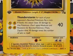Vintage Pokemon WoTC Fossil Zapdos 30/62 1st Edition Non-Holo Rare LP - Image 2