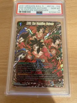 Dragon Ball SS4: The Vermilion Saiyans BT15-152 SCR PSA 10 DBS secret rare card - Image 1