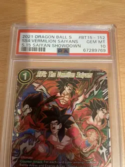 Dragon Ball SS4: The Vermilion Saiyans BT15-152 SCR PSA 10 DBS secret rare card - Image 2