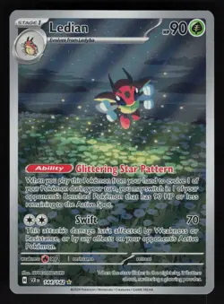 Ledian - 144/142 SV07: Stellar Crown Illustration Rare Pokemon TCG Card NM - Image 1