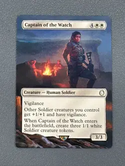 Captain of the Watch MTG Fallout Hand Painted Borderless Extended Altered Art v - Image 1