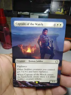 Captain of the Watch MTG Fallout Hand Painted Borderless Extended Altered Art v - Image 2