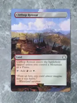 Clifftop Retreat MTG Fallout Hand Painted Borderless Extended Full Altered Art v - Image 2