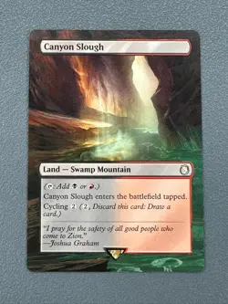 Canyon Slough #256 MTG Fallout Hand Painted Borderless Extended Full Altered Art - Image 1