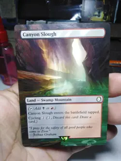 Canyon Slough #256 MTG Fallout Hand Painted Borderless Extended Full Altered Art - Image 2