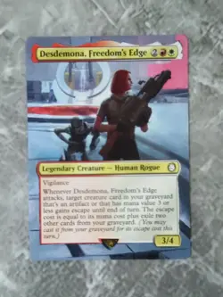 Desdemona, Freedom's Edge MTG Fallout Hand Painted Borderless Full Altered Art v - Image 2
