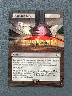 Diamond City #147 MTG Fallout Hand Painted Borderless Extended Full Altered Art - Image 1