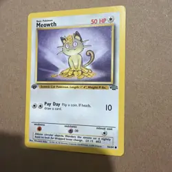 Vintage Pokemon TCG Jungle Meowth 1st Edition 56/64 Common - Image 1