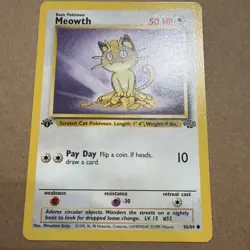 Vintage Pokemon TCG Jungle Meowth 1st Edition 56/64 Common - Image 3