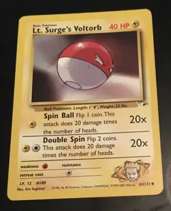 Lt. Surge's Voltorb 84/132 Gym Heroes - Common Pokemon Card - NM/Mint - Image 1