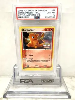 Pokemon PSA 10 Charmander Holo 2003 98/97 Dragon City Championships- US Seller - Image 1