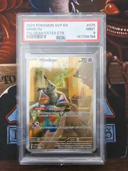 MIMIKYU 2024 POKEMON SVP PALDEAN FATES ETB PROMO #75 PSA 9 Mint TCG Card - Image 1