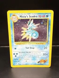Pokemon TCG Misty's Seadra Holo Rare Gym Heroes Prerelease 9/132 DJ - Image 1
