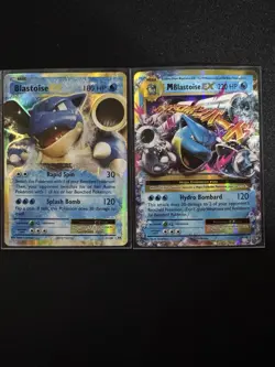 Pokemon Blastoise EX & M Blastoise EX Holo Pair XY Evolutions Set - Image 1