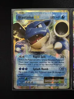 Pokemon Blastoise EX & M Blastoise EX Holo Pair XY Evolutions Set - Image 2