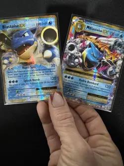 Pokemon Blastoise EX & M Blastoise EX Holo Pair XY Evolutions Set - Image 4