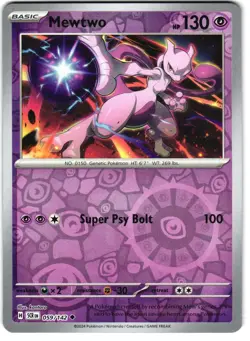 Mewtwo Reverse Holo 59/142 Pokemon SV: Stellar Crown - Image 1