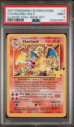 Pokemon Charizard 4/102 Celebrations Classic Collection Holo PSA 9 2021 - Image 1