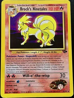 Pokemon TCG Brock's Ninetales 3/132 Gym Challenge Holo Rare Unlimited English - Image 1