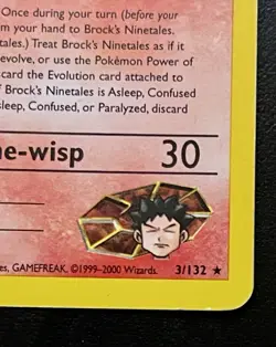 Pokemon TCG Brock's Ninetales 3/132 Gym Challenge Holo Rare Unlimited English - Image 5