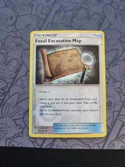 Pokemon: Fossil Excavation Map #107/131 Rev Holo SM Forbidden Light - LP+ -T177 - Image 1