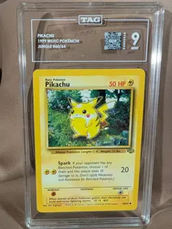 Graded Pikachu 60/64 Jungle 1st Edition! TAG 9! Pokemon - Image 1