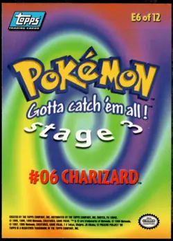 1999 Topps Pokemon The Movie Edition Charizard Non Holo #E6 Blue Logo - Image 2