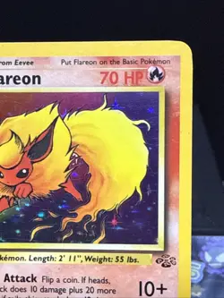 Pokemon Card Flareon 3/64 Unlimited Holo Rare Jungle Set WOTC Light Play - Image 2