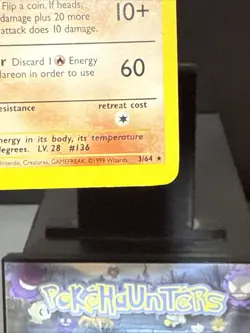 Pokemon Card Flareon 3/64 Unlimited Holo Rare Jungle Set WOTC Light Play - Image 4