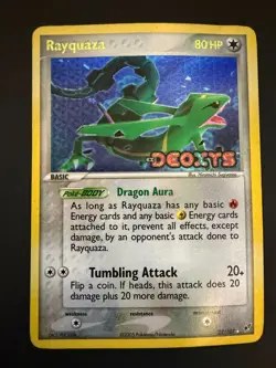Pokemon TCG Rayquaza EX Deoxys 22/107 Reverse Holo Card Stamped (2005) - Image 1