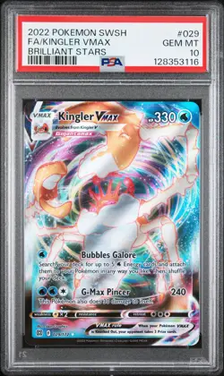 2022 POKEMON SWORD & SHIELD BRILLIANT STARS #029 FULL ART/KINGLER VMAX PSA 10 - Image 1