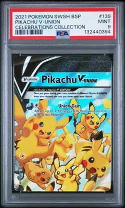 2021 PIKACHU V-UNION SET OF 4 CELEBRATIONS PROMO PSA 10, 9, & 8 #139-142 - Image 2