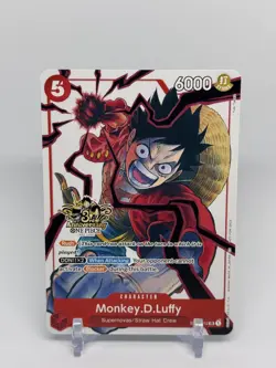 Monkey D. Luffy RARE 3RD ANNIVERSARY PROMO ALT ART ST01-012 ONE PIECE NON-FOIL - Image 1
