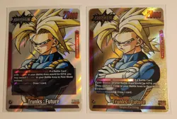 Trunks : Future SB02-001 (Gold) - Manga Booster 02 Leader Card With Top Loaders - Image 1