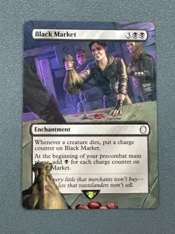 Black Market #711 MTG Fallout Hand Painted Borderless Extended Full Altered Art - Image 1