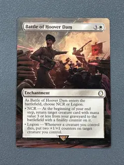 Battle of Hoover Dam 11 MTG Fallout Hand Painted Borderless Extended Altered Art - Image 1