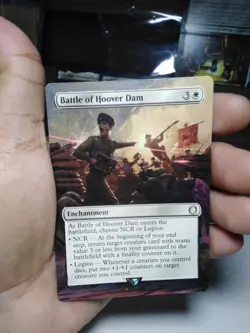 Battle of Hoover Dam 11 MTG Fallout Hand Painted Borderless Extended Altered Art - Image 2