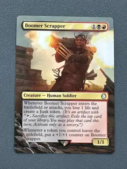 Boomer Scrapper 95 MTG Fallout Hand Painted Borderless Extended Full Altered Art - Image 1
