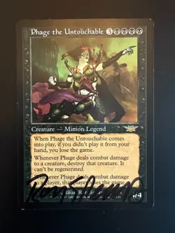 Autographed Phage the Untouchable LP Legions LGN Magic the Gathering MTG - Image 1