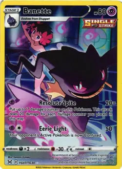 Pokemon TCG Banette Lost Origin Trainer Gallery TG07/TG30 Holo Ultra Rare NM - Image 1