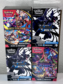 Pokemon Booster Bundle Lot Black Bolt x2, Phantasmal Flames, Mega Evolution - Image 1