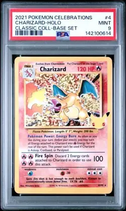 2021 Pokemon Celebrations Charizard #4 HOLO Classic Collection - PSA 9 - Image 1